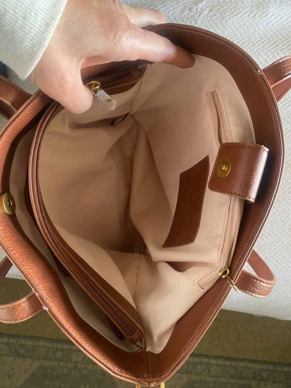 Great Ombre Tote Braided Brown Straps Lots of Pockets - Picture 8 of 9